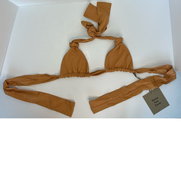 NWT Stone Fox Swim Isobel Minimalist Bikini Top Adjustable Sandstone size Small - Picture 12 of 16